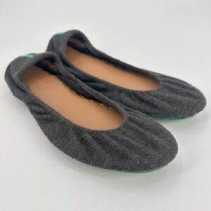 Tieks Greystone Gray Felt Vegan Ballet Flats Size 9